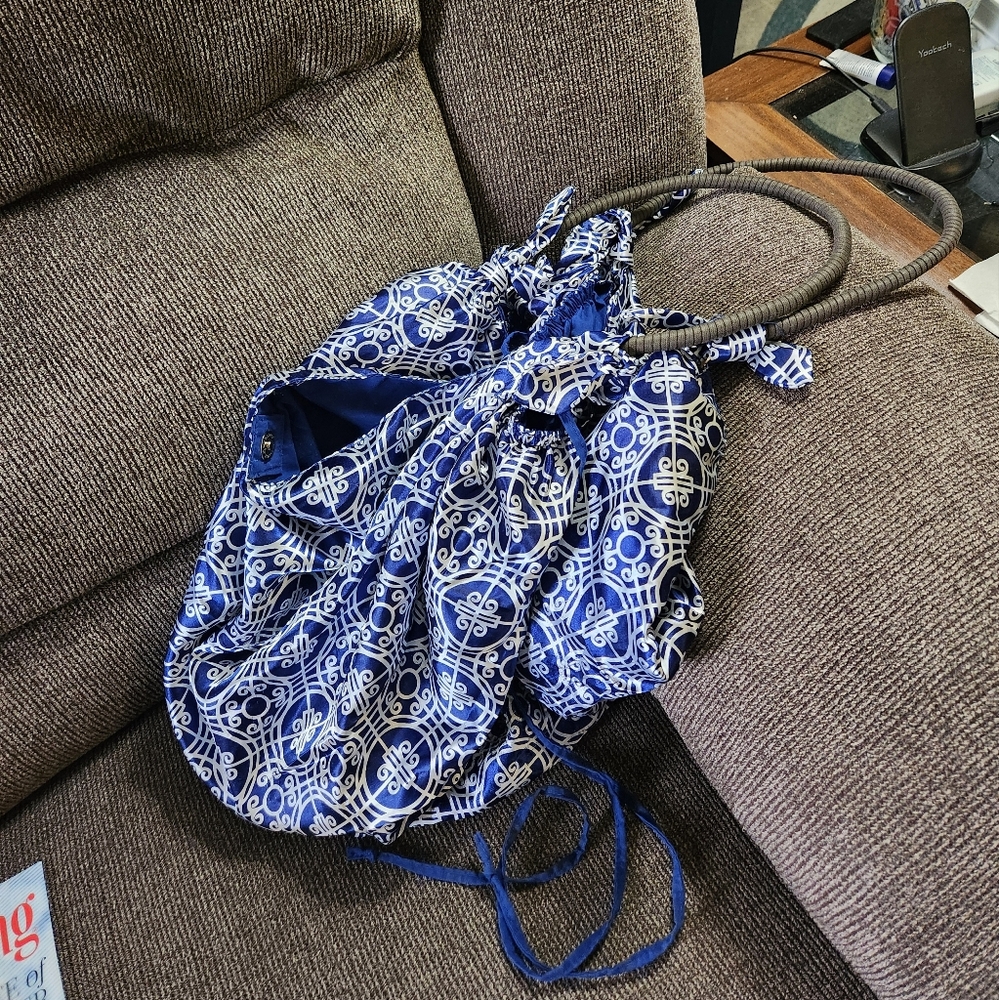 Blue and White Patterned Women's Bag